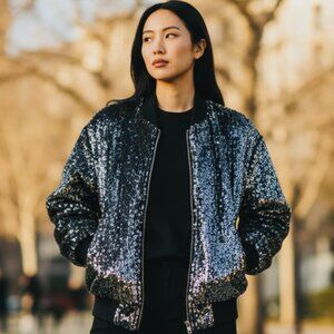 BlankNYC Sequins Bomber Jacket